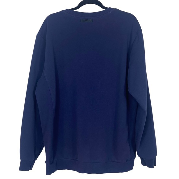 Fabletics Mens The Courtside Crew Navy Reflective Dot Logo French Terry Crew XXL - Picture 3 of 13